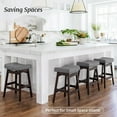 thumbnail image 4 of LUE BONA Saddle Seat Counter Height Bar Stools Set of 4 for Kitchen Counter, Dining, 24in, Dark Gray, 4 of 10