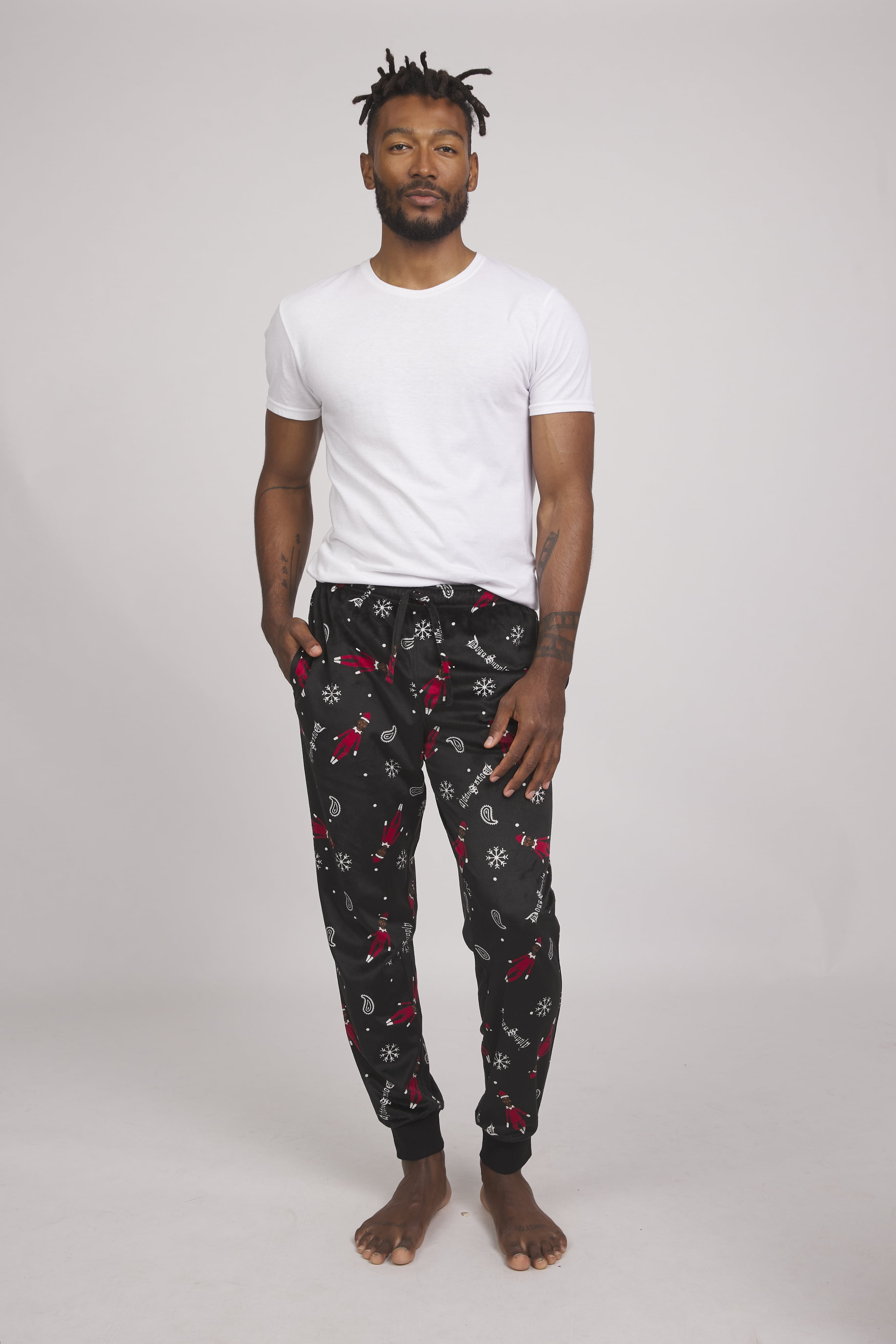 Dogg Supply Men's Microfleece Pull-On Sleep Joggers with Pockets, Sizes XS-3XL