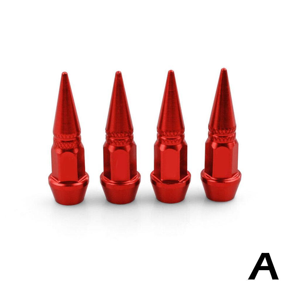 4* Car Tires Stem Caps Aluminum Spiked Lug Nut Wheel Rim Cover Valve