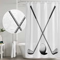 thumbnail image 4 of Polyester Fabric Golf Ball Shower Curtain, Minimalist Golf Club Abstract Simple Retro Waterproof Bathtub Curtain Bathroom Decor Set with Hooks 48 x 72 Inches, 4 of 6