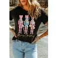 thumbnail image 6 of Women's Black Nutcracker Merry Christmas Printed Crewneck T-Shirt | [ZhiHiMeRi] | (US 20-22)2XL, 6 of 8