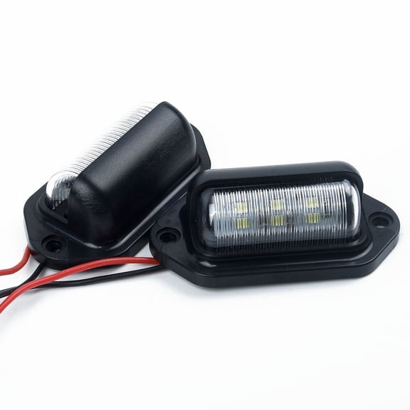 Tekuisi 2 Pcs Waterproof 6 LED 10-30V Car License Plate Light Car Boat Truck Trailer Step Lamp Auto License Plate Lights Assembly