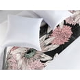 thumbnail image 2 of Asian Floral Bed Runner, Traditional Japanese Vibes Floral Sketch Pattern on Darkened Back, Decorative Accent Bedding Scarf for Hotels Homes & Guest Rooms, Queen, Pale Pink Pastel Pink, by Ambesonne, 2 of 3