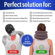 Cervical Neck Traction Device for Instant Neck Pain Relief - Inflatable & Adjustable Neck Stretcher Neck Support Brace, Best Neck Traction Pillow for Home Use Neck Decompression