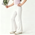 thumbnail image 5 of Nilvkv Girls Flare Pants, Leggings for Girls, Ice Silk Solid Bell Bottoms with Elastic Waist for Summer Casual Wear White 5-6 Years, 5 of 8