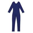 thumbnail image 3 of Jowowha Youth Big Girls' Classical Long Sleeves Full Length Gymnastics Dance Jumpsuit Unitard Leotard Navy Blue L, 3 of 5
