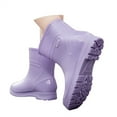 thumbnail image 3 of XIMIN Women Short Rain Boots Lightweight Waterproof Garden Boots Outdoor Anti-Slip Chelsea Rain Boots Stylish Mid Heel Rubber Ankle Booties with Comfy Insoles, 3 of 7