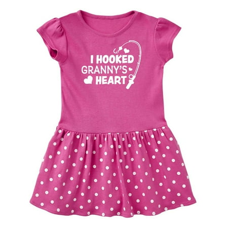 

Inktastic I Hooked Granny s Heart with Fishing Rod Gift Baby Girl Dress
