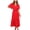 Red, variant on Short Sleeve V Neck Shirts Dress for Womens Solid Color Swing Dress Dailywear Summer Dress Navy Blue XL