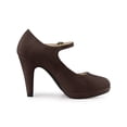 thumbnail image 3 of BLISSFUL STEP Women's Platform Chunky Heel Sandals Pumps Coffee 9.5, 3 of 7