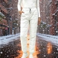 thumbnail image 4 of Ghalytn Women's Quilted Padded Winter Jogger Pants - Drawstring Warm Cuffed Ankle Trousers with Pockets, 4 of 6