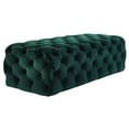 thumbnail image 2 of TOV Furniture The Kaylee Collection Modern Style Living Room Jumbo Velvet Upholstered Button Tufted Ottoman, Green, 2 of 5