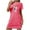 Hot Pink, variant on Wancir Women's Plus Size Short Nightdress Butterfly Print Round Neck for Home Lounge