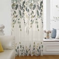 thumbnail image 5 of Green Eucalyptus Sheer Curtains 54 Inches Long, Farmhouse Weeping Leaves on Linen Light Filering Curtains, Breathable Simi Curtain Privacy Drapes for Kitchen Bathroom Small Window Treatment, 5 of 9