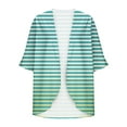 thumbnail image 5 of AherBiu Womens Cardigans Lightweight 3/4 Sleeve Striped Open Front Cardigans Fall Trendy Casual Outerwear, 5 of 5