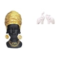 thumbnail image 1 of Elegante Conjunto De Figuras De Resina De Mujer Africana Y Elefante, Centro De Mesa único, Decoración Creativa Para El Hogar, Adorno Para La Entrada, Estante, Oficina Y Dormitorio., 1 of 8