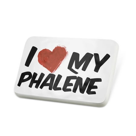 Porcelein Pin I Love my Phalène Dog from Belgium, Spain Lapel Badge – NEONBLOND