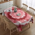 thumbnail image 2 of Red White Tie Dye Mandala Pattern Rectangle Tablecloth 60"x84",Waterproof Polyester Rectangle Table Cloth, Wipeable Spillproof Polyester Tablecloth for Dining, Camping, Indoor and Outdoor, 2 of 5