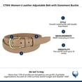 thumbnail image 4 of CTM  Leather Adjustable Belt with Statement Buckle (Women), 4 of 4