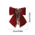 thumbnail image 2 of Pink Christmas Bows - Colth Bows with Silver Edge for Christmas Tree, Christmas Decorations for Tree, Garland, Christmas Tree Ornaments, 12.6 In, 2 of 8