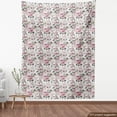 thumbnail image 4 of Ambesonne Vintage Fabric by the Yard Upholstery, Blooming Love Flowers Print, 5 Yards, Army Green and Pastel Pink, 4 of 5
