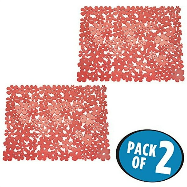 Mdesign Decorative Kitchen Sink Protector Mat Pad Set Quick Draining Use In Sinks To Protect Surfaces And Dishes Modern Flora Walmart Com Walmart Com