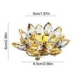 thumbnail image 3 of Crystal Lotus Tealight Candle Holder - Glass Tea Light Candlestick, Clear Crystal Figurine Ornament for Home, Office, Christmas, Halloween Decoration, 3 of 6