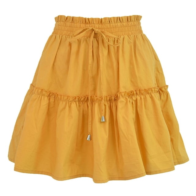 Gibobby faldas de lentejuelas para mujer Cas(Amarillo, S)