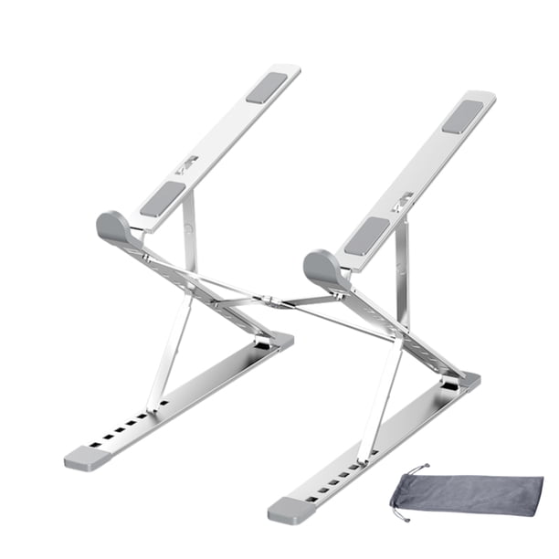 Soporte de refrigeración para computadora portátil Soporte plegable para computadora portátil Soporte ajustable de aleación de aluminio, Plata Eigraketly EL001928-01B