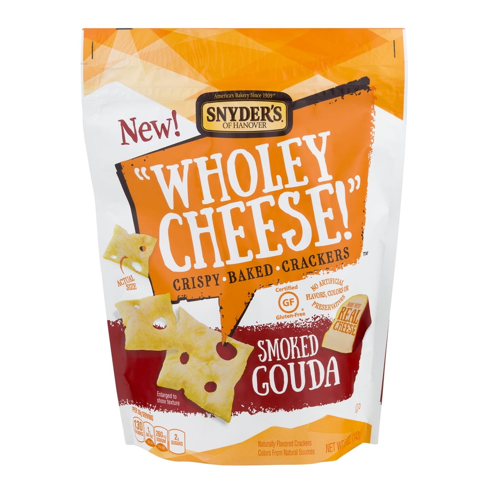 Snyder's of Hanover Wholey Cheese! Gluten Free Baked Cheese Crackers, Smoked Gouda, 5 Oz by SNYDER'S-LANCE, INC.