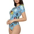 thumbnail image 2 of Naloa Pirate Marine Animals Women's Short-Sleeved Onesie, One-Piece Swimsuit for Parties, dates, clubs - Small, 2 of 9
