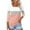 502_Pink, variant on 3/4 Sleeve T Shirts for Women Fashionable And Casual Patchwork Color Square Neck Three Quarter Top Shirt T Shirts for Women Grey