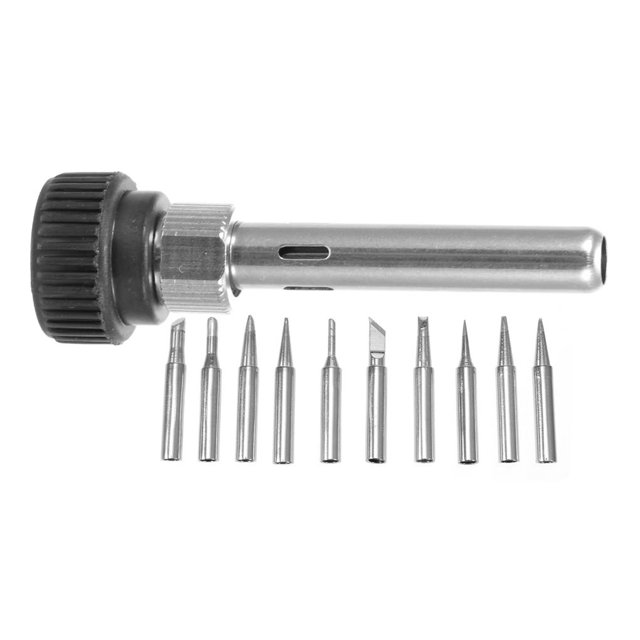 Soldador 900M-T I/B/K/1.2D/1.6D/2.4D/3.2D/2C/3C/4C Sin Plomo Con 10 Puntas De Cabeza De Soldadura De Carcasa De Hierro Compatible Con La Estación De Reparación De Soldadura Hakko 11 Brocas Kearding TO002938-00