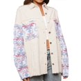 thumbnail image 1 of Daznico Winter Coats for Women, Aztec Patchwork Jacket with Washed Edge Front Pocket Denim Ladies Coat,Sizes S, 1 of 9