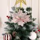 thumbnail image 5 of Adornos navideños para árbol de Navidad (1 unidad), flores artificiales de 34 x 28 x 28 cm, arreglos de tela para fiestas y bodas (rosa)., 5 of 9