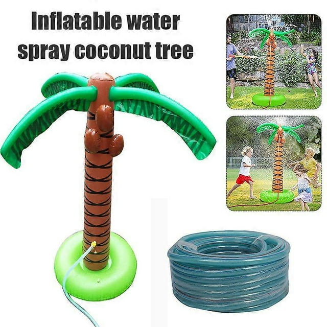 Splash Toy Inflatable Coconut Tree Sprinkler with PVC Tube for Kids Wading Pool Water Toy for Outdoor Party 61in Tall New