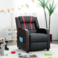 thumbnail image 4 of Gymax Kids Recliner Chair Ergonomic Leather Sofa Armchair w/Footrest Side Pocket Red, 4 of 10