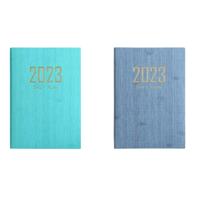 2 piezas Diario A5 Plan diario 2023 Gestión del tiempo Cuaderno académico de negocios Zulema almohadillas para escribir cuadernos
