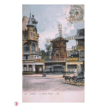 1906 carte postale Moulin Rouge Print Wall Art