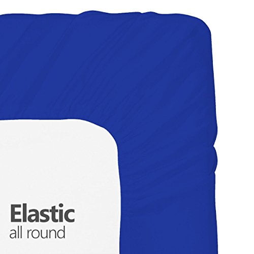 Full Fitted Sheet Only Soft & Comfy 100 Cotton By Crescent Bedding (Full , Royal Blue