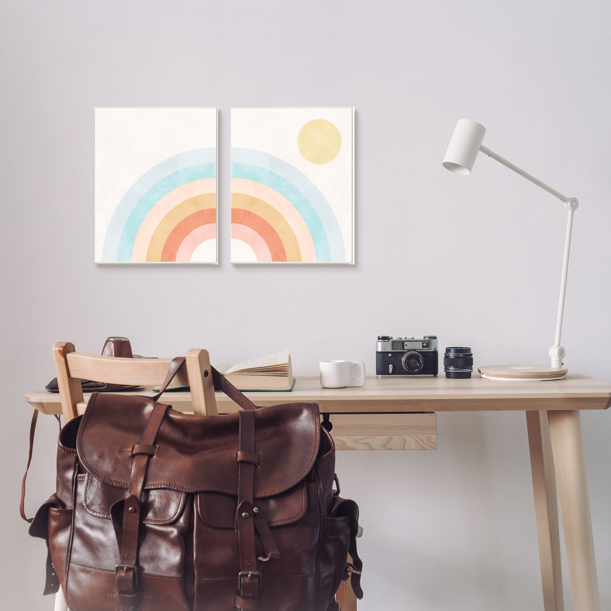 Stupell Industries Bold Summer Sun Rainbow Soft Pastel Tones Kids, 10 x 15, Design by Daphne Polselli