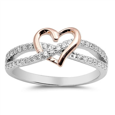 CHOOSE YOUR COLOR Rose Gold Tone Heart Promise Ring Oman Ubuy