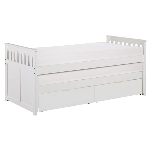 Lexicon Galen Lit Simple/simple en Bois Transitionnel de 81,5 Po avec Boîtes de Rangement, Blanc