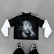 thumbnail image 1 of Camiseta de manga larga Y2K para hombre y mujer, sudadera holgada con estampado de montaje Retro de calle americana, Camiseta de algodón puro con cuello redondo, Tops, 1 of 2