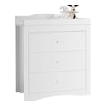 thumbnail image 2 of KFFKFF Modern Baby Changing Table Dresser with 3 Storage Drawers, Multi-Functional Organizer for Nursery and Children's Room, White, 2 of 9