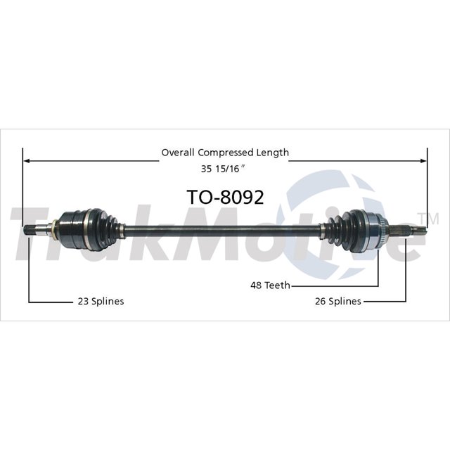 TrakMotive TO-8092 CV Axle Shaft Premium OEM Replacement