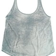 thumbnail image 2 of Gorilla Buffet Womens Oversized Burnout Print Tank Top, Green, Large, 2 of 2