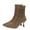 Khaki, variant on Dasayo Boots Women Fall Dress Black Ankle Mesh Stretch Pull on High Heel Boots Women's Shoes 36