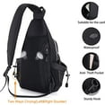 thumbnail image 3 of Mosiso Sling Backpack Chest Shoulder Bag Double Layer Hiking Daypack Men/Women,Black, 3 of 6