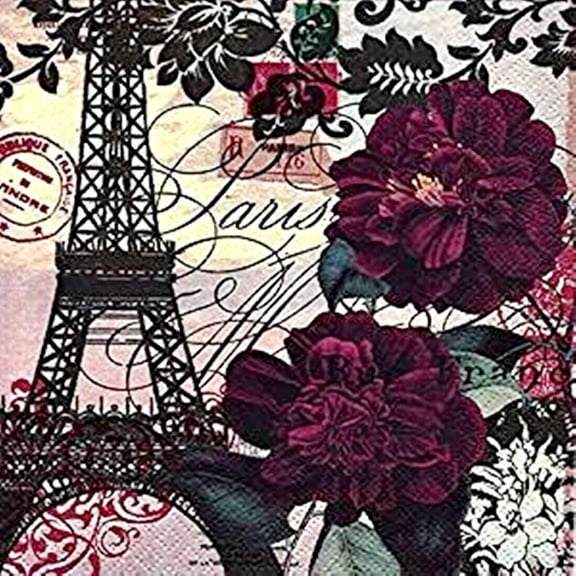 Napkin/Luncheon -"Art Parisienne" Beautiful 3-ply Paper Napkin with Eiffel Tower